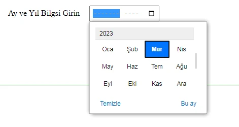 html form input type month