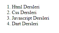 html ordered list
